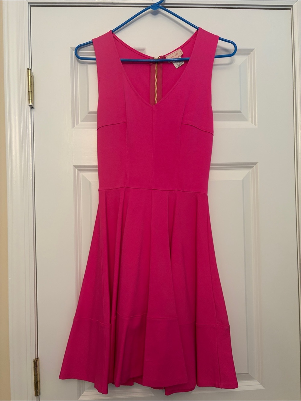 Love Fuchsia V-Neck Sleeveless Fit & Flare Dress